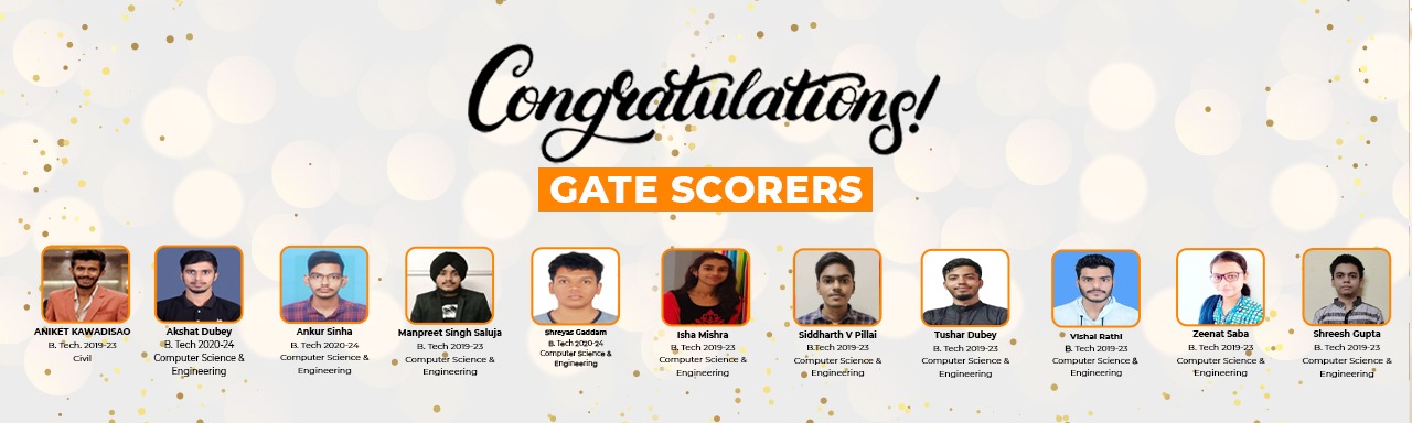 Congratulations GATE scorers, SSIPMT Raipur